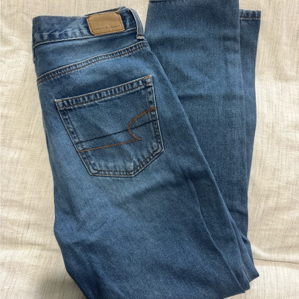 American Eagle Outfitters Women's Blue Straight Leg Jeans